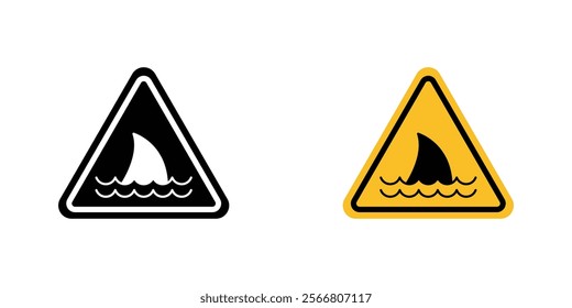 Danger of shark signssign vector pack for apps and web UI designs