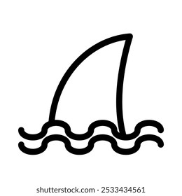 danger shark warning alert line icon vector illustration isolated on white background