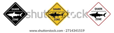 Danger of shark warning icon vector. aquatic safety and hazardous area alerts symbol. vector illustration.