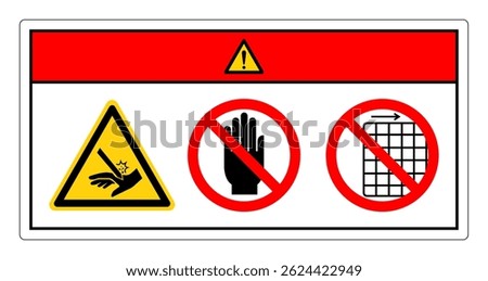 Danger Sharp Object Handle With Care Do Not Touch and Do Not Remove Gaurd Symbol Sign, Vector Illustration, Isolate On White Background Label .EPS10
