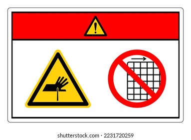 Danger Sharp Points Do Not Remove Guard Symbol Sign, Vector Illustration, Isolate On White Background Label .EPS10