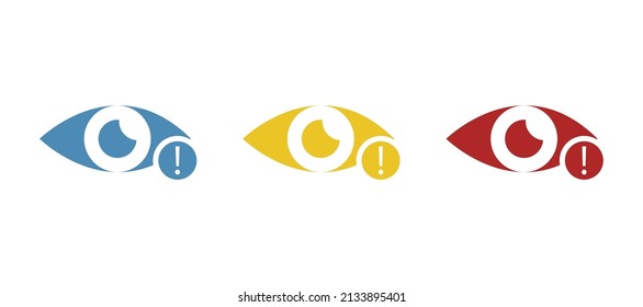 danger to sight icon, warning concept, vector illustration