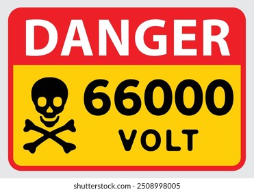 Danger sign 6600 Volts for Shop Restaurant Hospital School Hotel petrol pump and more purpose 