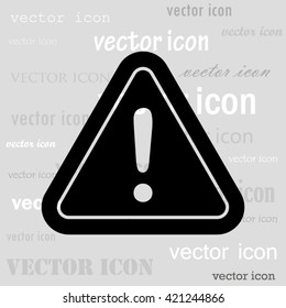 danger sign black vector icon