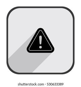 Danger sign - black vector icon with long shadow Danger sign - black vector icon with long shadow