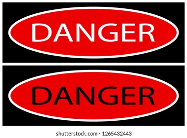 Danger sign. Blank danger sign in red, black and white colors with empty space for text message, vector illustration. - Vector