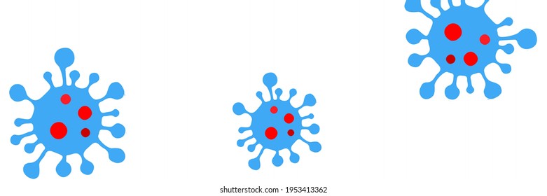 Danger Sign Blue Coronavirus Bright Pandemic Vivid Sick Illustration. Test White Healthcare Vibrant Epidemic Science Neon Horizontal Vector. Covid-19 Medicine Red Quarantine Virus Backdrop.