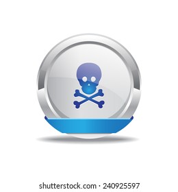 Danger Sign Blue Vector Icon Button