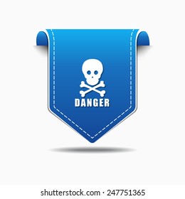 Danger Sign Blue Vector Icon Design