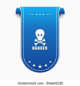 Danger Sign Blue Vector Icon Design