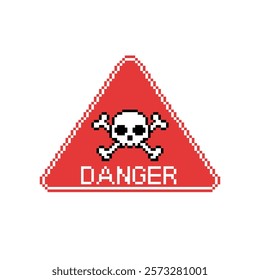 danger sign board pixel art