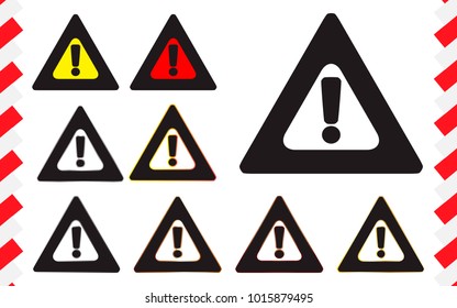Danger sign. Caution sing. Warning set.