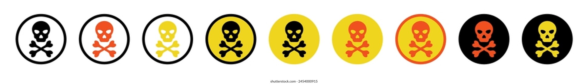 Danger sign collection, Warning Symbol set.,Atomic Danger Icon, Nuclear Radiation Icon, Toxic icons .Vector Illustration