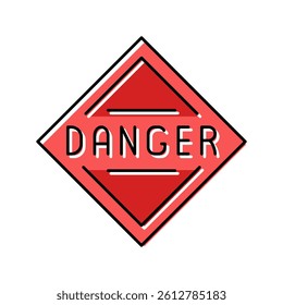 danger sign color icon vector. danger sign sign. isolated symbol illustration
