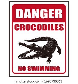 Danger Sign Crocodile Symbol Vector Illustration Stock Vector (Royalty ...