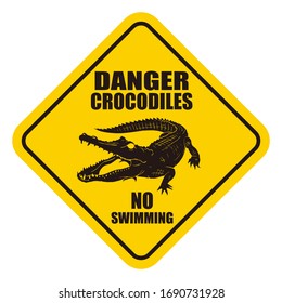 Danger Sign Crocodile Symbol Vector Illustration Stock Vector (Royalty ...