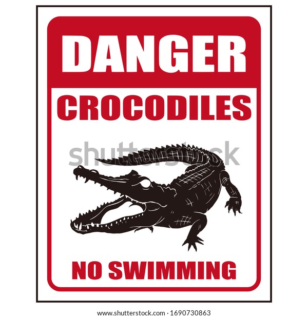 Danger Sign Crocodile Symbol Vector Illustration Stock Vector (Royalty ...