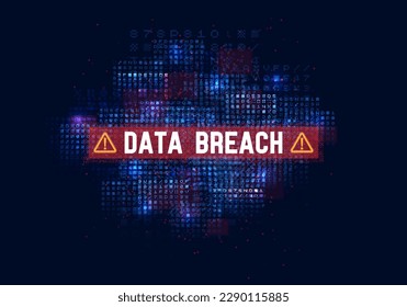 Peligro al firmar violación de datos. Sistema hackeado o ciberataque. Ilustración vectorial.
