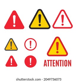 Diseño de señales de peligro. Icono de error de precaución.