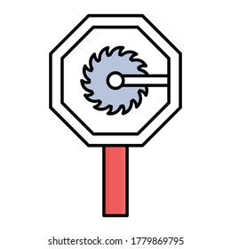 
Das Gefahrensymbol wird innerhalb eines Vektorsymbol gefüllt, das leicht modifiziert oder bearbeitet werden kann
