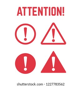 Danger sign flat design. Caution error icon.