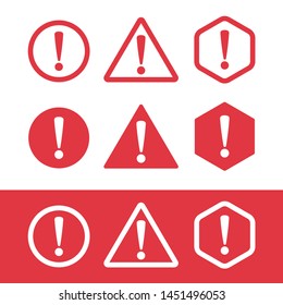 Danger sign flat design. Caution error icon.