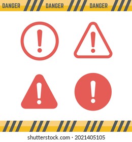 Danger Schild flach Design. Vorsichtsfehler-Symbol.