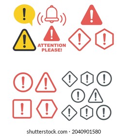 Danger sign flat design. Caution error icon.