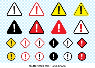 Danger sign flat design. Caution error icon with exclamation mark.