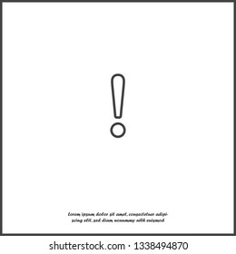  Danger sign flat icon on gray background. Flat image symbol of attention caution with shadow. Exclamation hazard warning attention on white isolated background. For your design