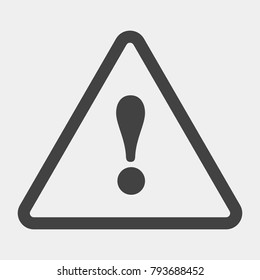 Danger sign flat icon on white background . Vector symbol of attention caution. Exclamation hazard warning attention.