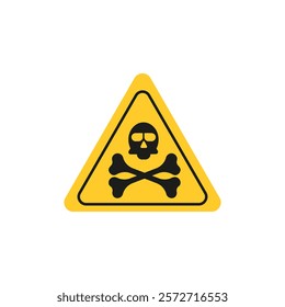 Danger sign flat line symbol set.