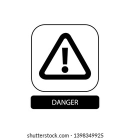 Danger sign. Flat packaging symbol. Mail box icon isolated on white. Vector illustration