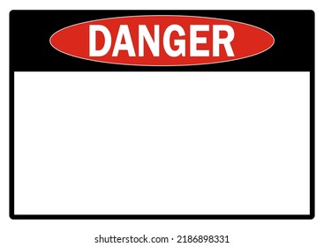 danger sign frame with custom text
