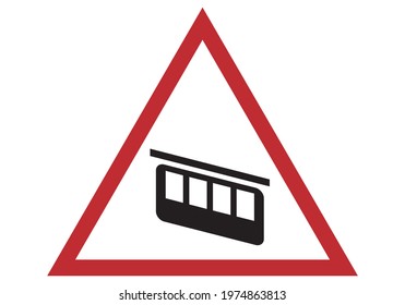 
Danger Sign For Funicular. Atention Funicular