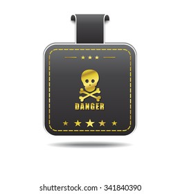 Danger Sign golden Vector Icon Design