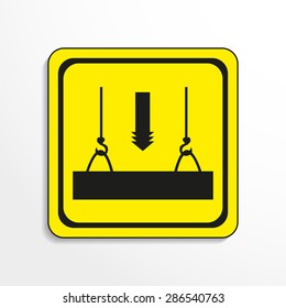 Danger sign. Heavy goods. Vector icon.