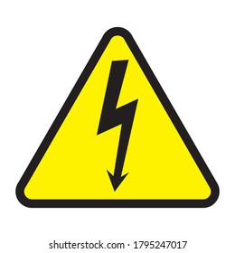 Danger sign High voltage. Electric Shock risk vector illustration on white background