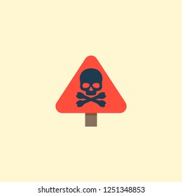Danger sign icon flat element. Vector illustration of danger sign icon flat isolated on clean background for your web mobile app logo design.