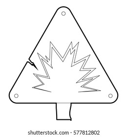 Danger sign icon. Outline illustration of danger sign vector icon for web