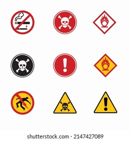 Icono de signo de peligro en vector