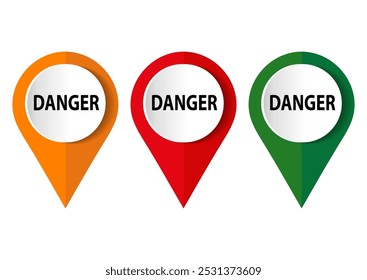 Danger sign isolated on white background. Vector illustration.