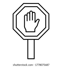 
 Icono de vector de estilo de línea de signo de peligro que puede modificar o editar fácilmente
