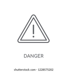 Danger sign linear icon. Modern outline Danger sign logo concept on white background from Traffic Signs collection. Suitable for use on web apps, mobile apps and print media.