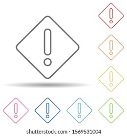 Danger sign in multi color style icon. Simple thin line, outline vector of construction icons for ui and ux, website or mobile application