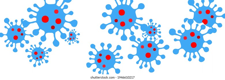 Danger Sign Neon Science Bright Epidemic Red Horizontal Illustration. Healthcare Vibrant Pandemic Blue Medicine Virus White Test Vector. Quarantine Sick Vivid Covid-19 Coronavirus Backdrop.