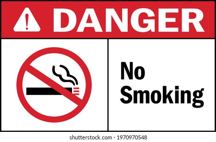 Danger Sign no smoking. Safety signs and symbols.