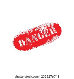 danger sign on red background