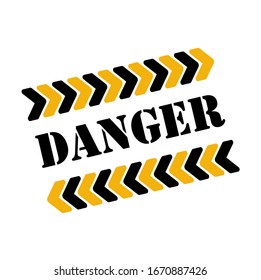 danger sign on white background