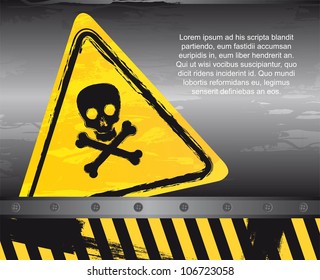 danger sign over grunge background. vector illustration